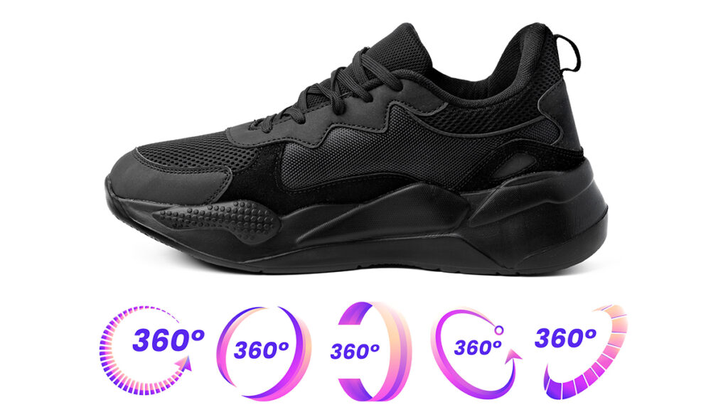 360- degree shoe in white background