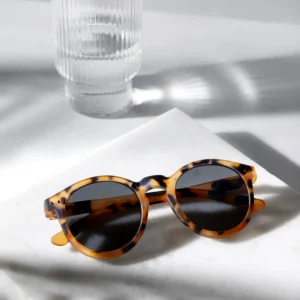 glasses with rounded frames still-life